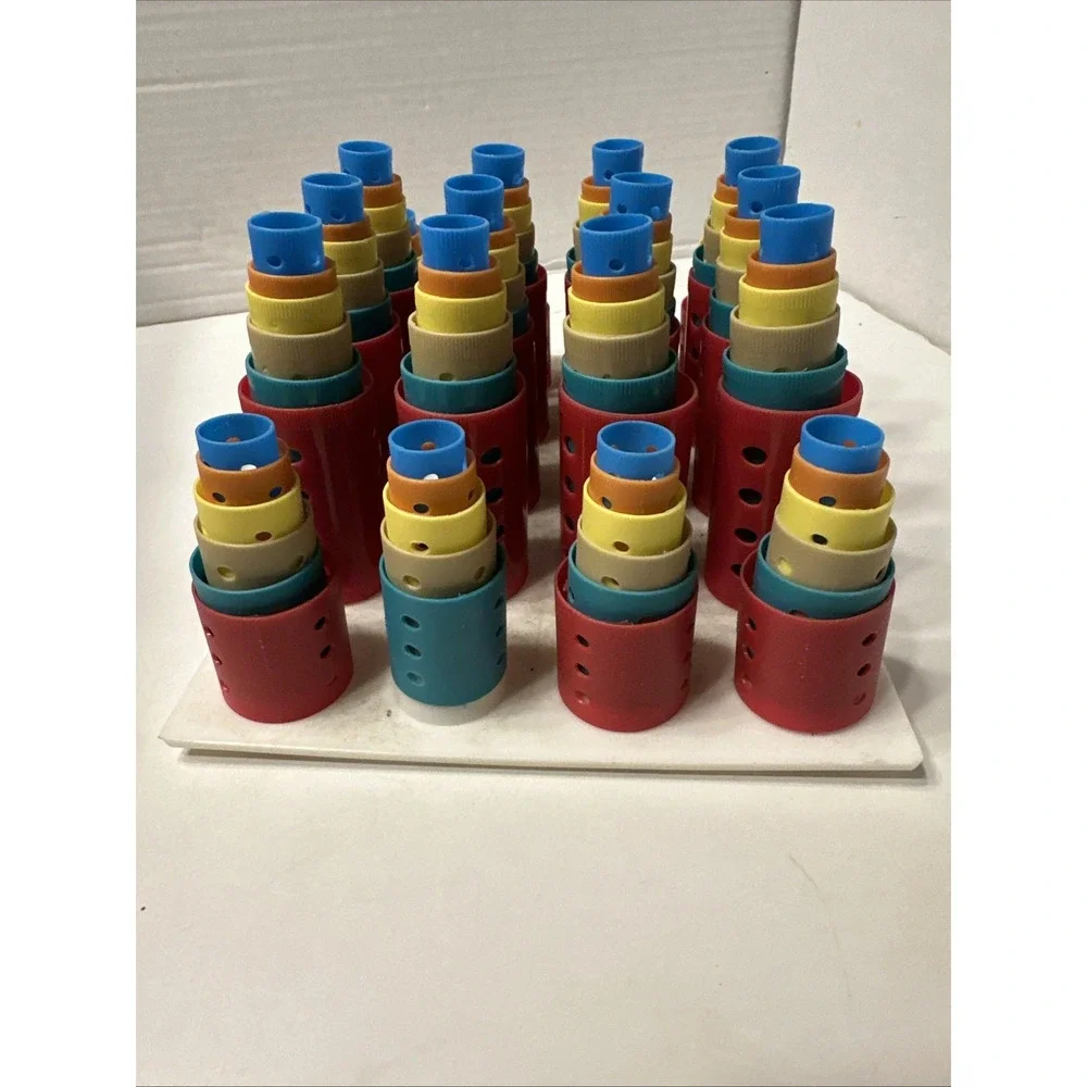 Barrel Nesting Curlers Set‎ Multi Color & Sizes Hair Rollers Plastic 120 Pieces